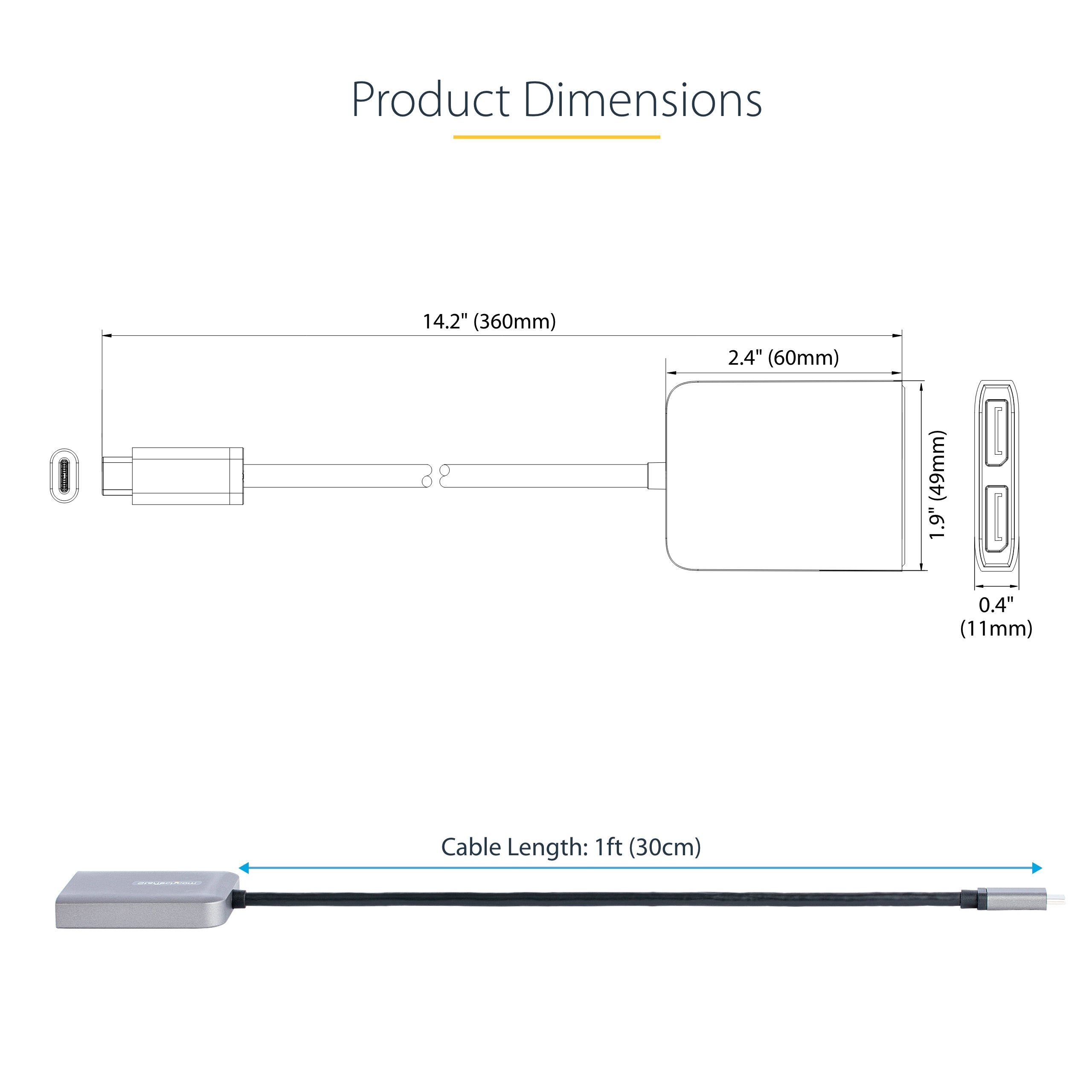 StarTech.com MST14CD122DP adaptateur graphique USB 4096 x 2160 pixels Gris - Image 6