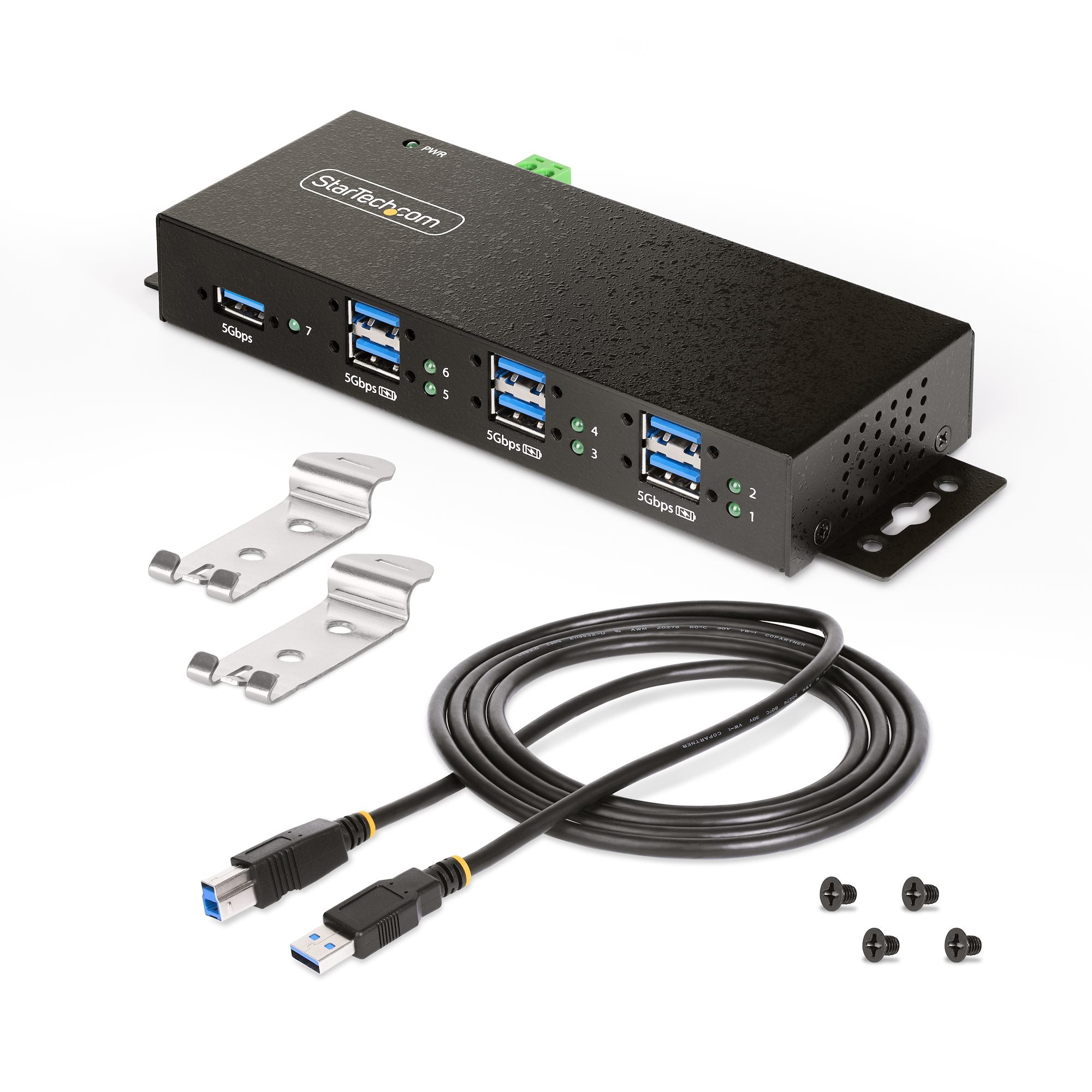 StarTech.com 5G7AINDRM-USB-A-HUB hub & concentrateur USB 3.2 Gen 1 (3.1 Gen 1) Type-B 5000 Mbit/s Noir - Image 11