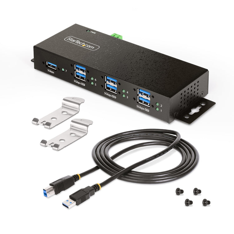 StarTech.com 5G7AINDRM-USB-A-HUB hub & concentrateur USB 3.2 Gen 1 (3.1 Gen 1) Type-B 5000 Mbit/s Noir - Image 11