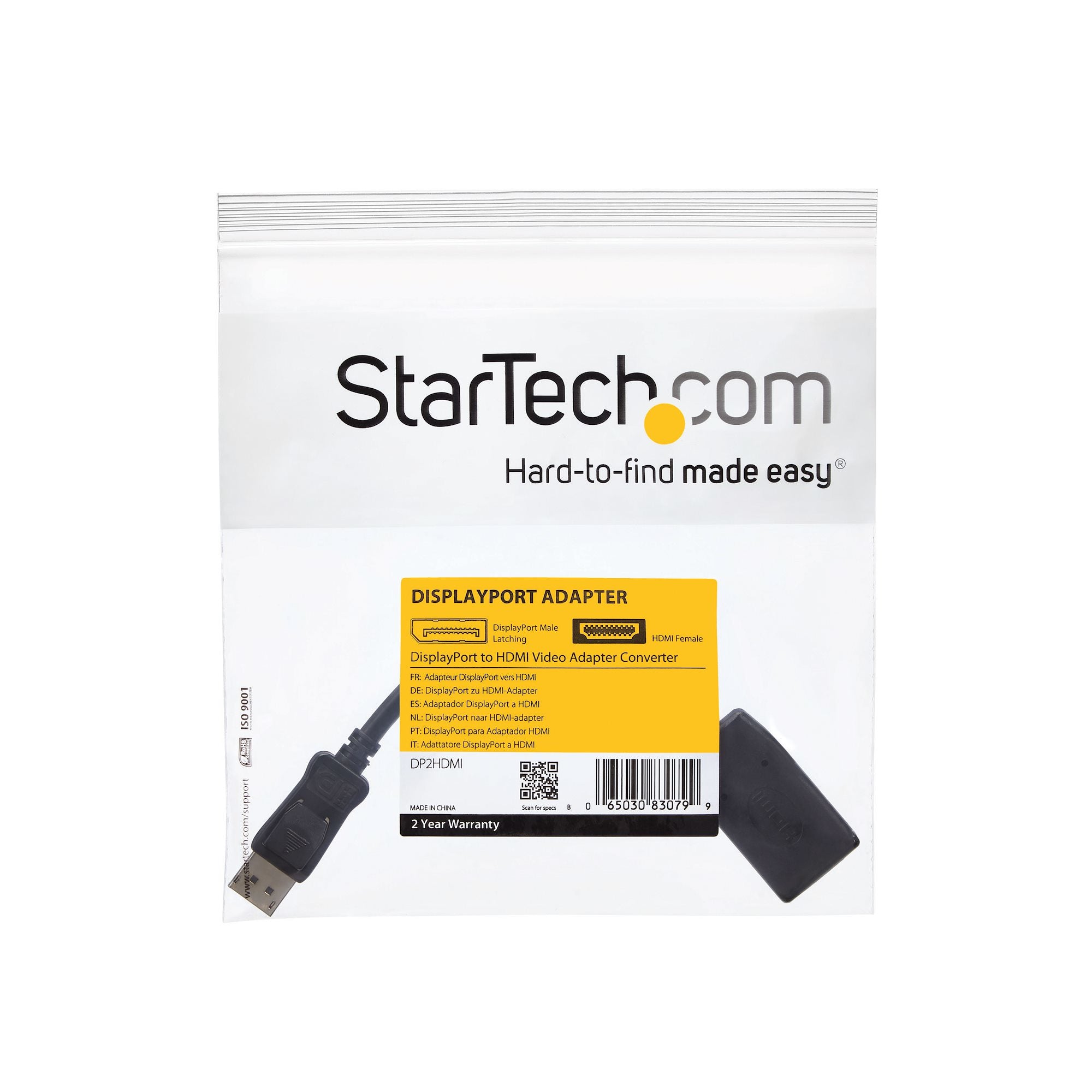 StarTech.com DP2HDMI câble vidéo et adaptateur 0,24 m HDMI Type A (Standard) Noir - Image 6