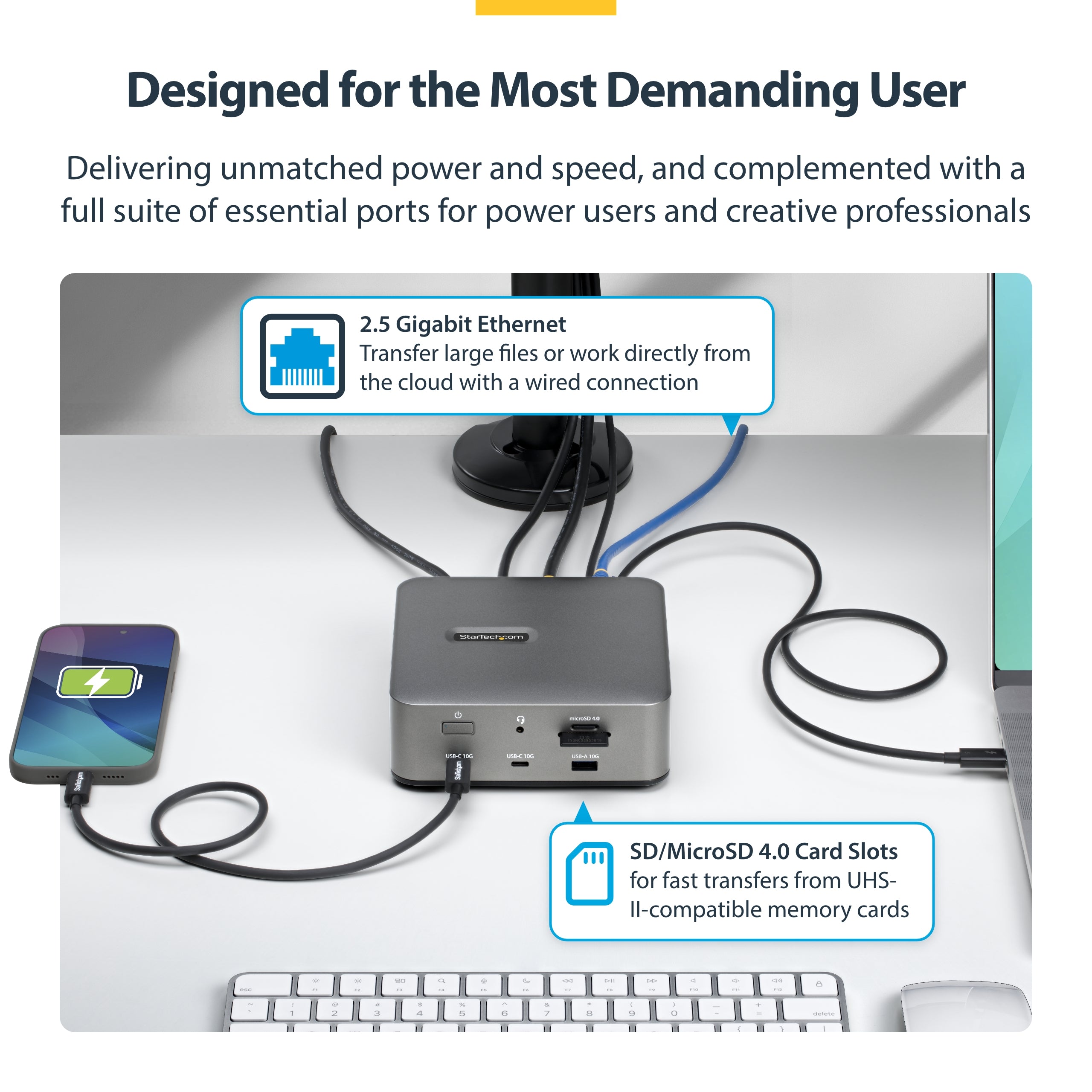 StarTech.com 215N-TB5USB4DOCK station d'accueil Avec fil Thunderbolt 5 Gris - Image 9