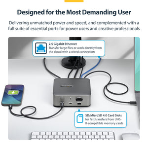 StarTech.com 215N-TB5USB4DOCK station d'accueil Avec fil Thunderbolt 5 Gris - Image 9