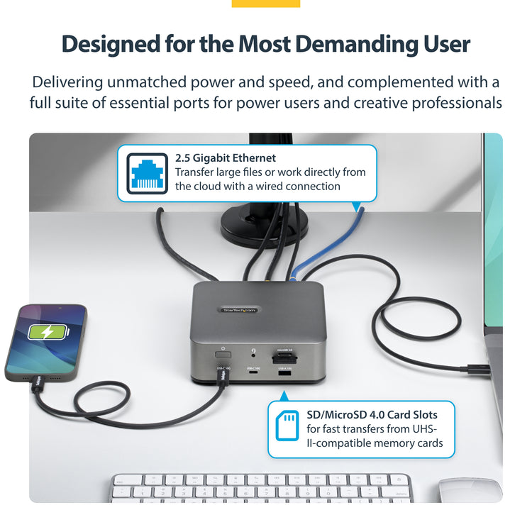StarTech.com 215N-TB5USB4DOCK station d'accueil Avec fil Thunderbolt 5 Gris - Image 9