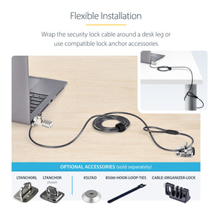 StarTech.com DUALKA10-LAPTOP-LOCK câble antivol Noir, Acier - Image 14