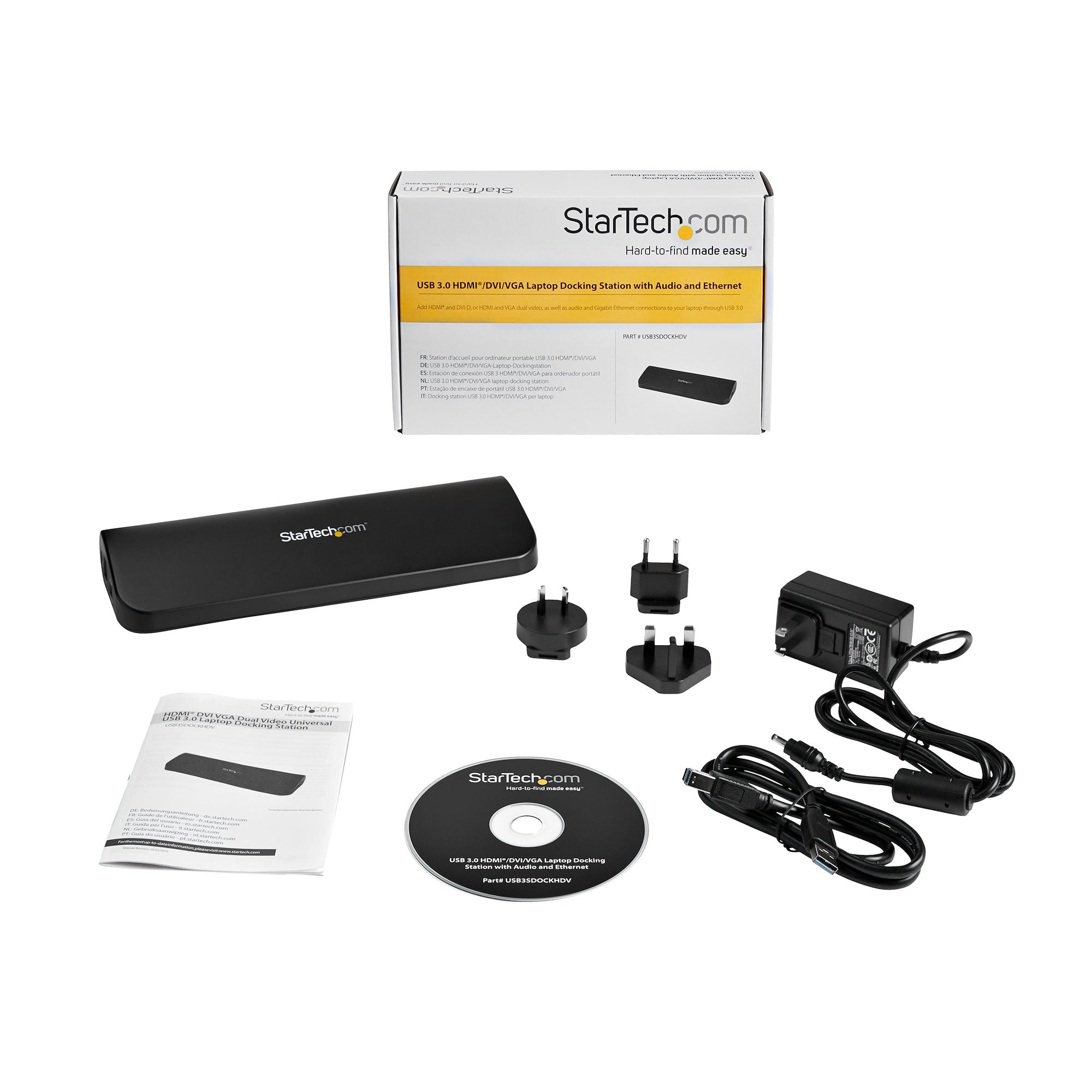 StarTech.com USB3SDOCKHDV station d'accueil Avec fil USB 3.2 Gen 1 (3.1 Gen 1) Type-B Noir - Image 6