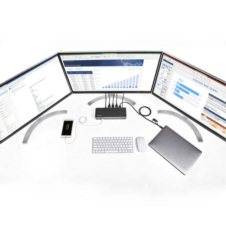 StarTech.com DK31C3HDPD station d'accueil Avec fil USB 3.2 Gen 2 (3.1 Gen 2) Type-C Noir, Gris - Image 16