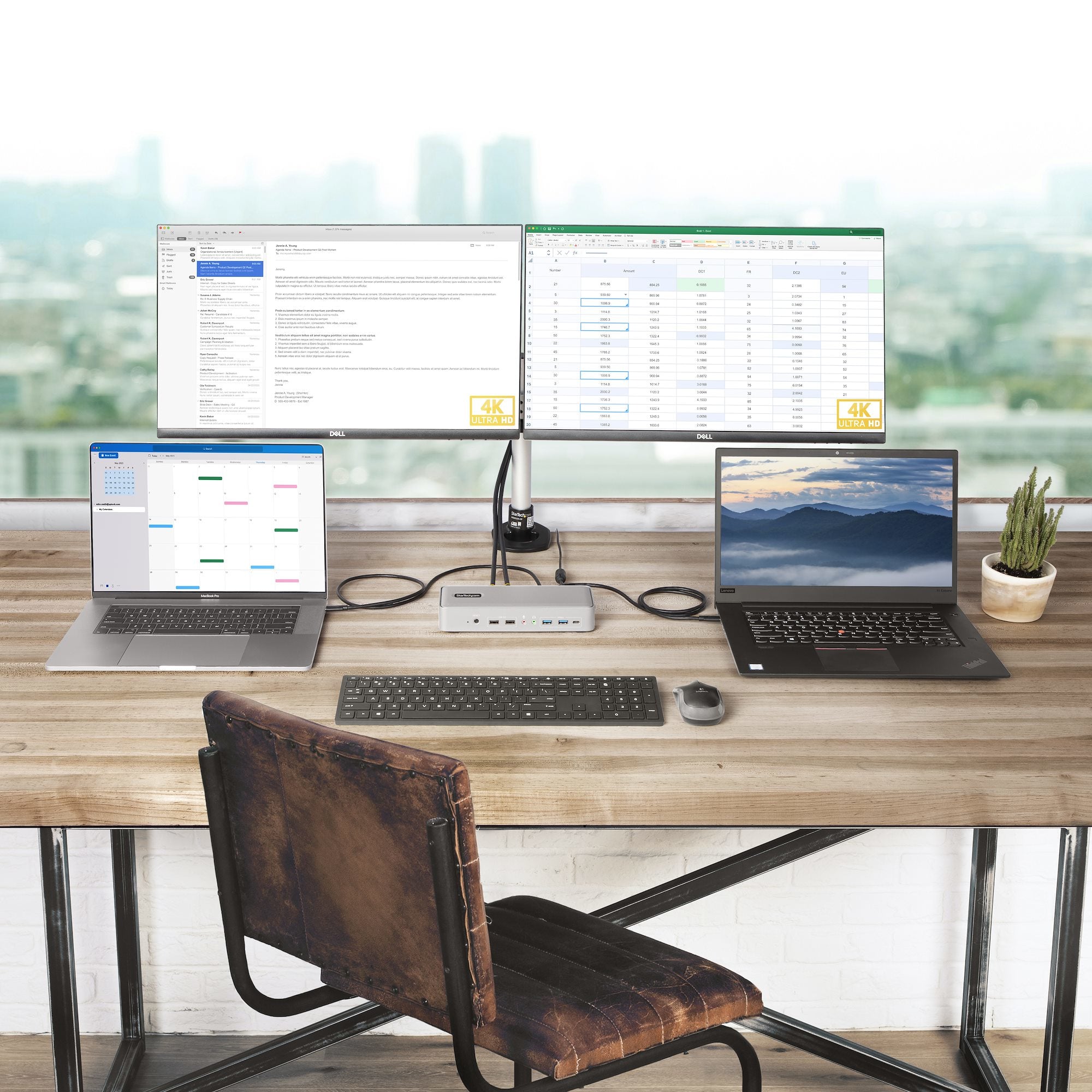 StarTech.com 129N-USBC-KVM-DOCK station d'accueil Avec fil USB 3.2 Gen 2 (3.1 Gen 2) Type-C Argent - Image 9