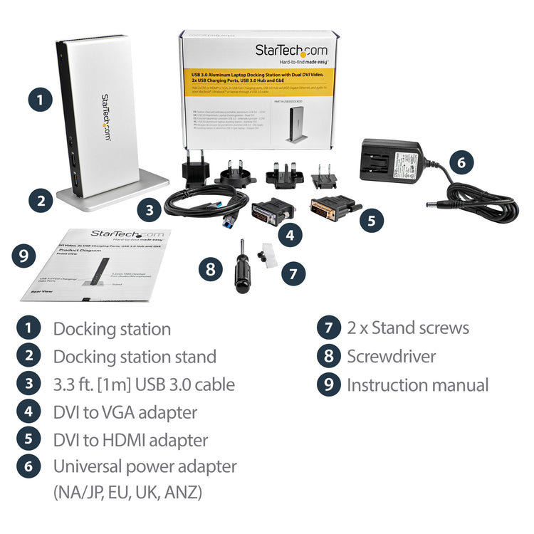 StarTech.com USB3SDOCKDD station d'accueil Avec fil USB 3.2 Gen 1 (3.1 Gen 1) Type-B Noir, Argent - Image 13