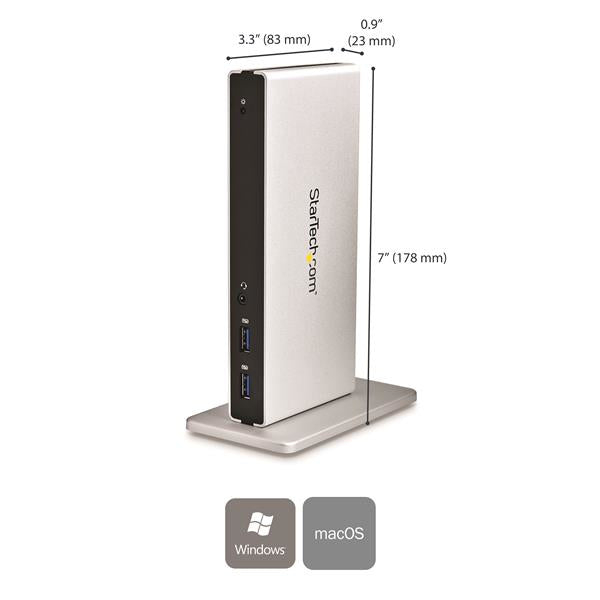 StarTech.com USB3SDOCKDD station d'accueil Avec fil USB 3.2 Gen 1 (3.1 Gen 1) Type-B Noir, Argent - Image 2