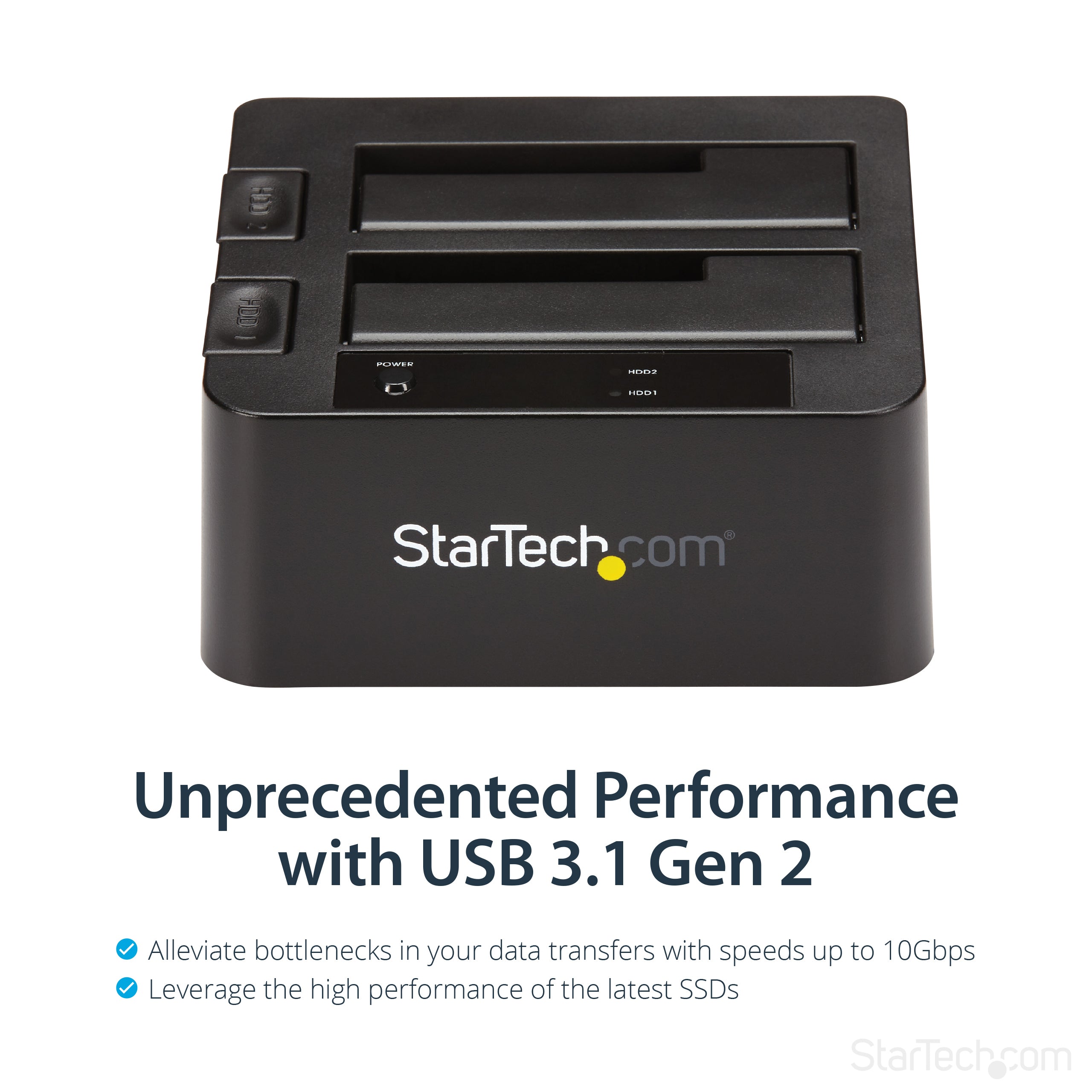 StarTech.com SDOCK2U313 Station d'accueil de disques de stockage USB 3.2 Gen 2 (3.1 Gen 2) Type micro-B Noir - Image 9