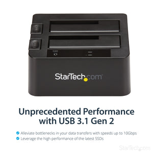 StarTech.com SDOCK2U313 Station d'accueil de disques de stockage USB 3.2 Gen 2 (3.1 Gen 2) Type micro-B Noir - Image 9