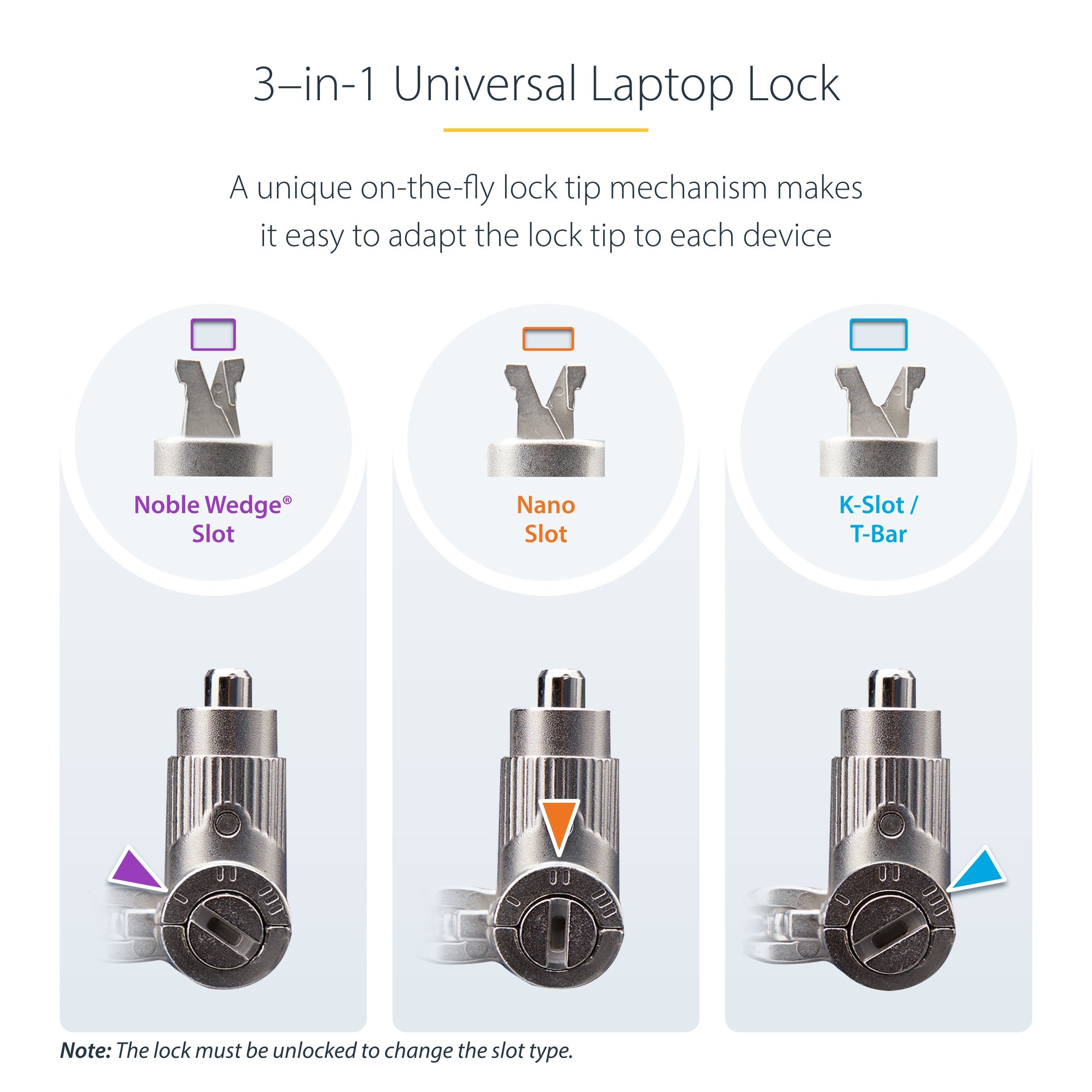 StarTech.com UNIVMK25-LAPTOP-LOCK câble antivol Noir, Acier - Image 15