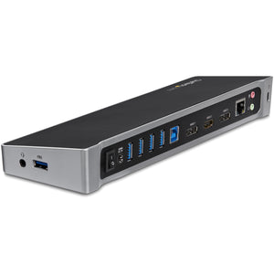 StarTech.com USB3DOCKH2DP station d'accueil Avec fil USB 3.2 Gen 1 (3.1 Gen 1) Type-A Noir, Argent - Image 1