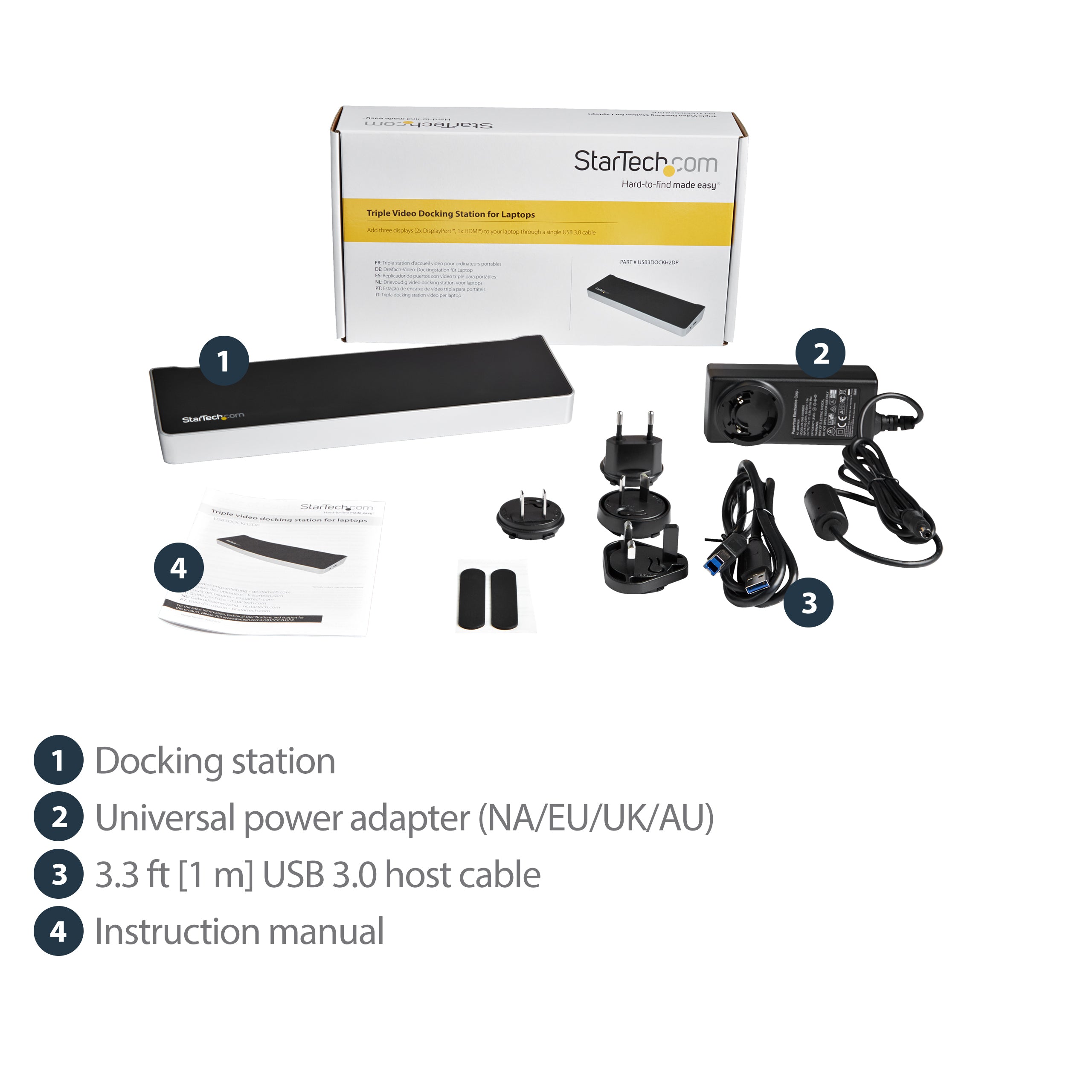 StarTech.com USB3DOCKH2DP station d'accueil Avec fil USB 3.2 Gen 1 (3.1 Gen 1) Type-A Noir, Argent - Image 13