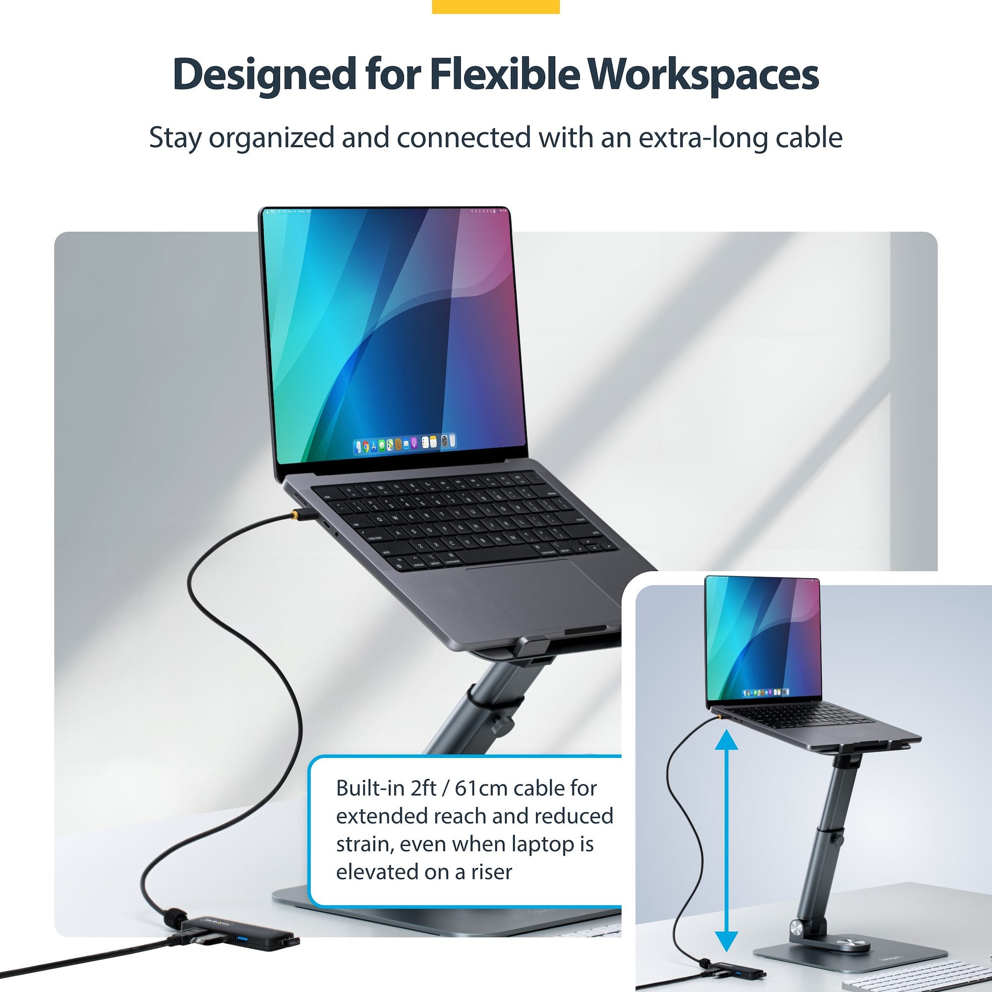 StarTech.com H5C4A-USB-HUB-2 hub & concentrateur USB 3.2 Gen 1 (3.1 Gen 1) Type-C 5000 Mbit/s Noir - Image 4