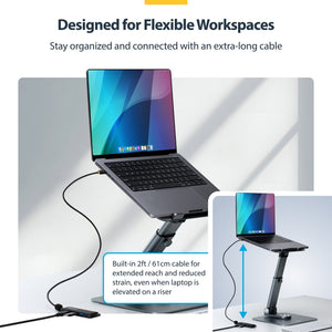 StarTech.com H5C4A-USB-HUB-2 hub & concentrateur USB 3.2 Gen 1 (3.1 Gen 1) Type-C 5000 Mbit/s Noir - Image 4