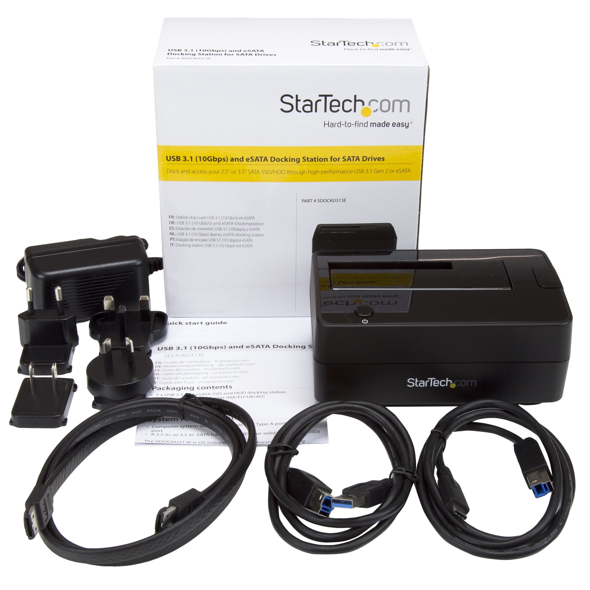 StarTech.com SDOCKU313E Station d'accueil de disques de stockage USB 3.2 Gen 2 (3.1 Gen 2) Type-B Noir - Image 7
