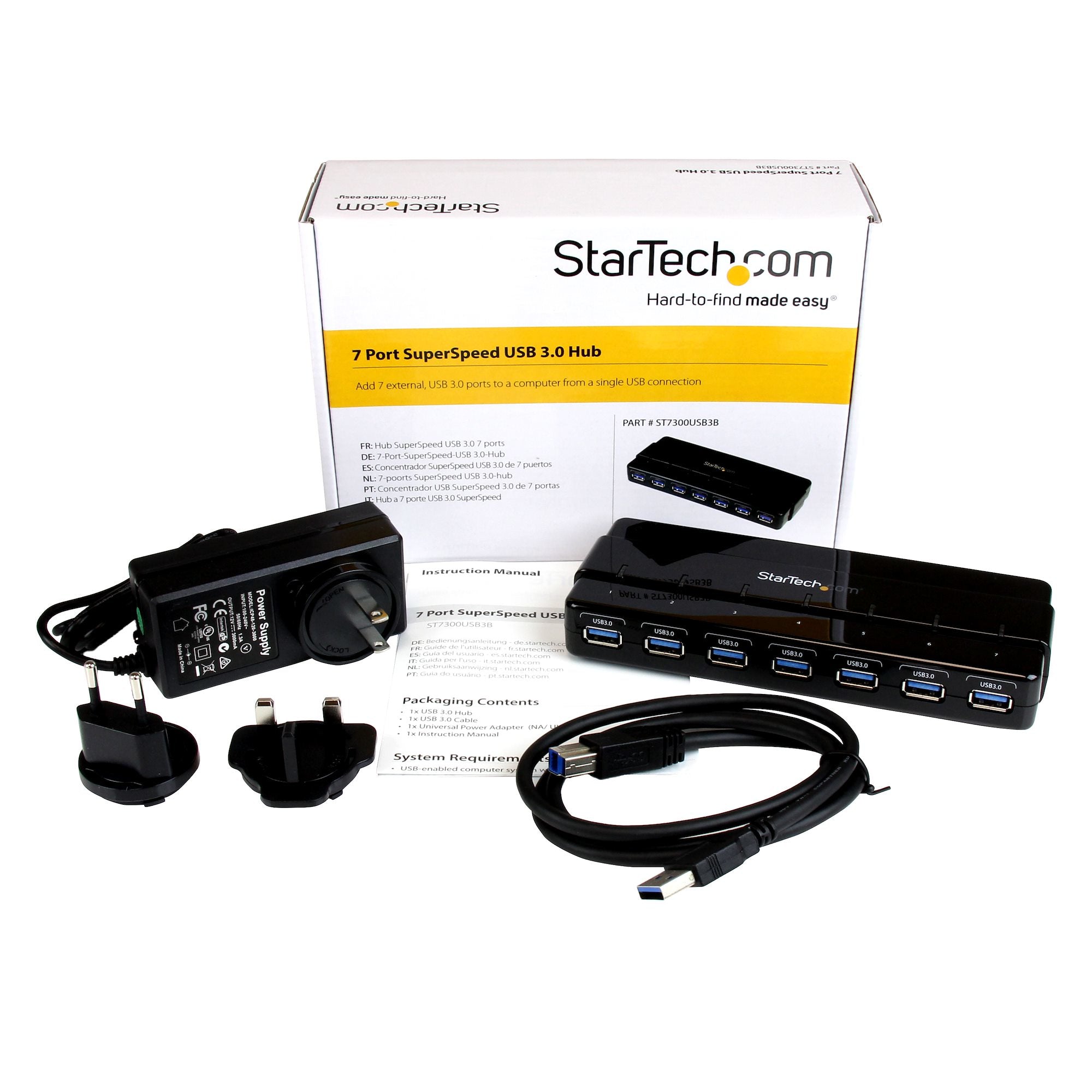 StarTech.com ST7300USB3B hub & concentrateur USB 3.2 Gen 1 (3.1 Gen 1) Type-B 5000 Mbit/s Noir - Image 6