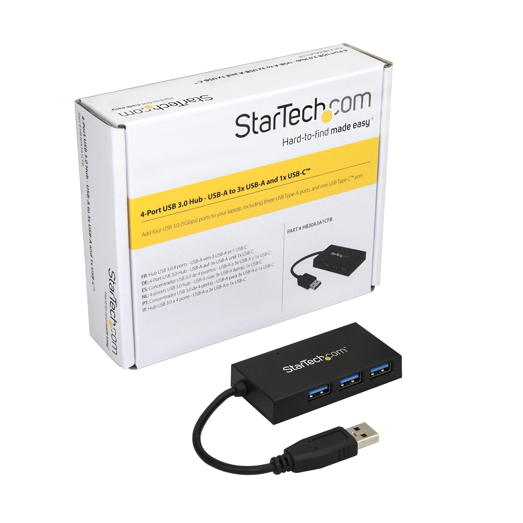 StarTech.com HB30A3A1CFB hub & concentrateur USB 3.2 Gen 1 (3.1 Gen 1) Type-A 5000 Mbit/s Noir - Image 6