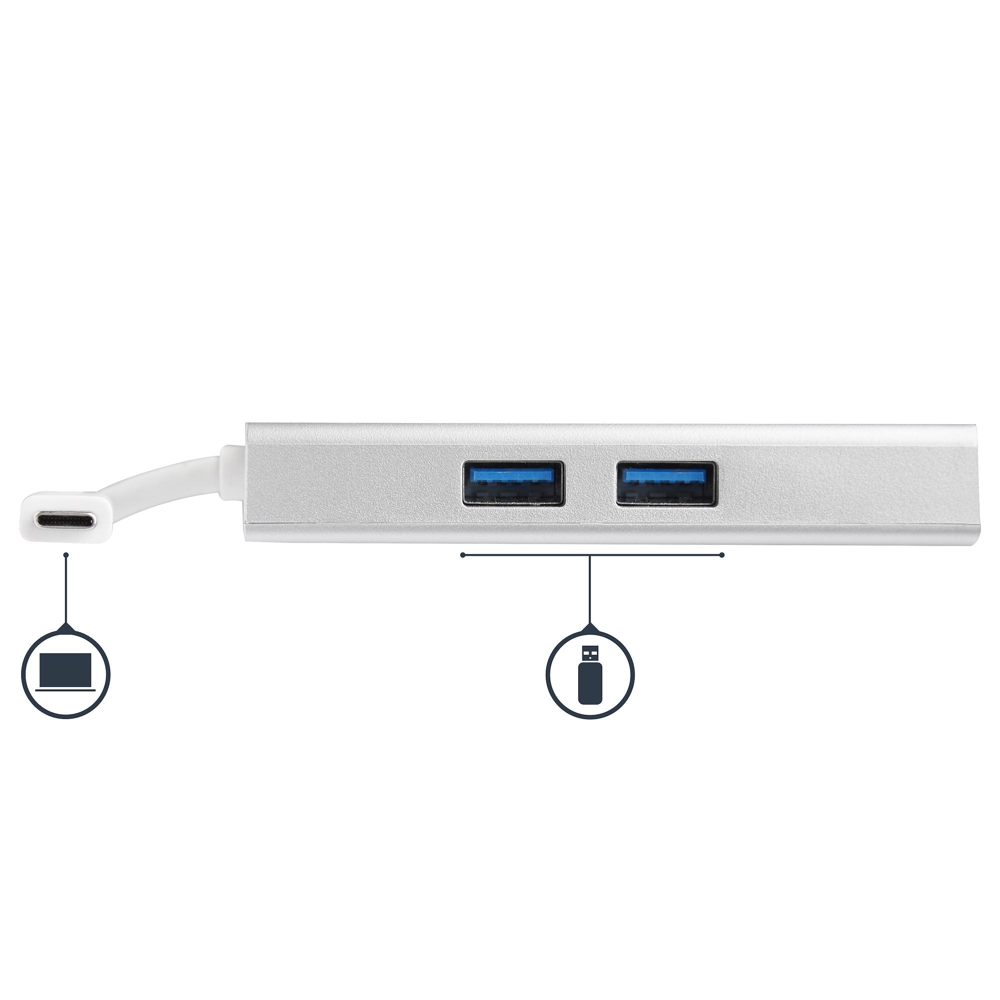 StarTech.com DKT30CHPDW station d'accueil Avec fil USB 3.2 Gen 1 (3.1 Gen 1) Type-C Argent, Blanc - Image 3