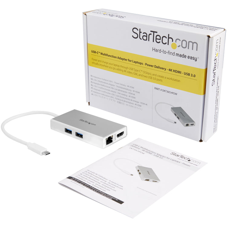 StarTech.com DKT30CHPDW station d'accueil Avec fil USB 3.2 Gen 1 (3.1 Gen 1) Type-C Argent, Blanc - Image 7