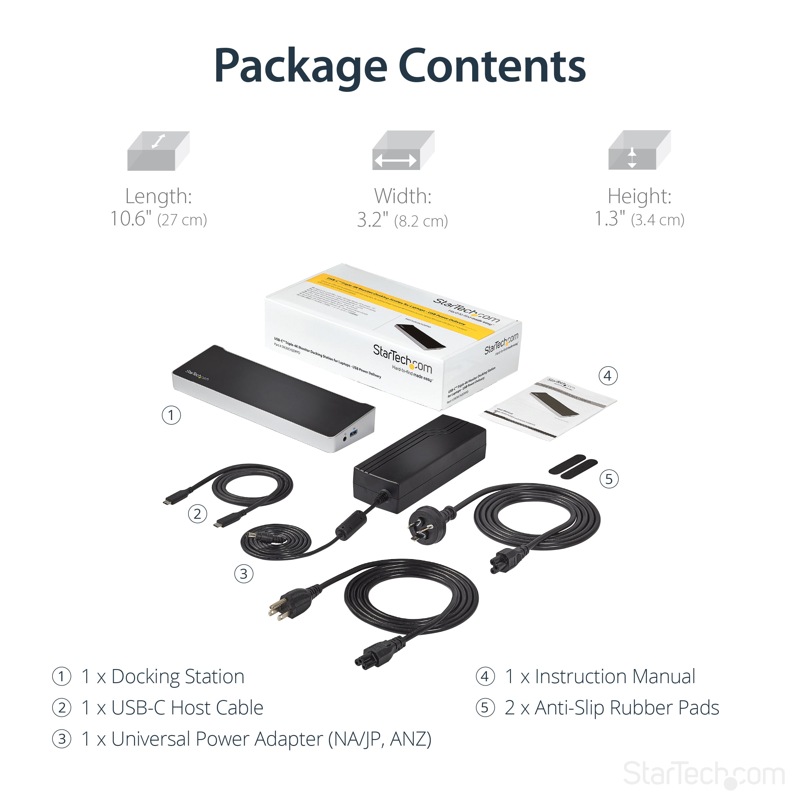 StarTech.com DK30CH2DPPD station d'accueil Avec fil USB 3.2 Gen 1 (3.1 Gen 1) Type-C Noir, Argent - Image 11