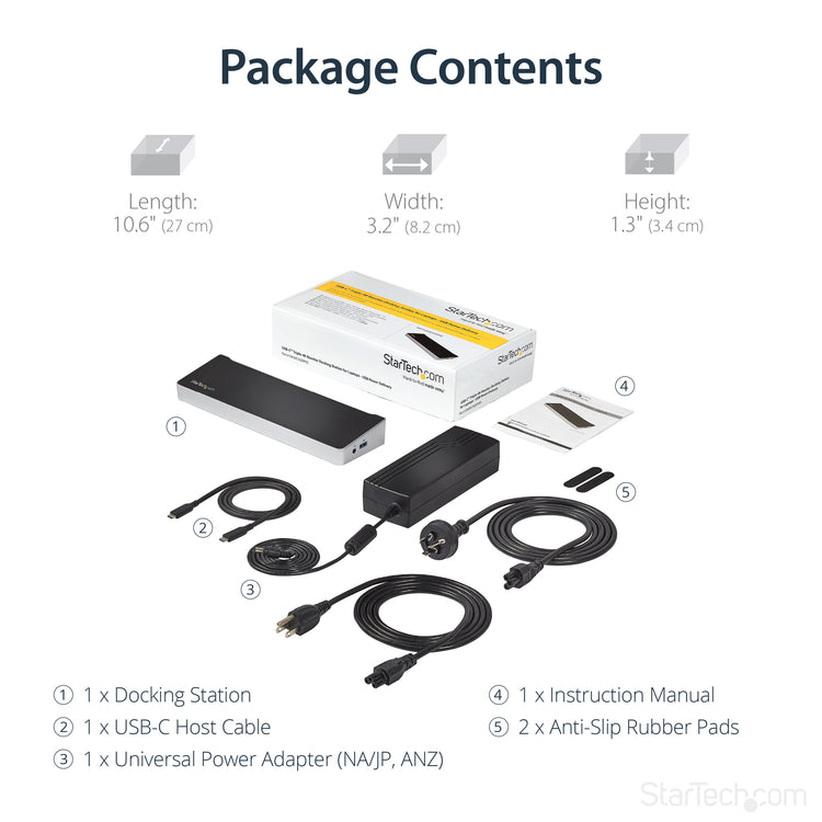 StarTech.com DK30CH2DPPD station d'accueil Avec fil USB 3.2 Gen 1 (3.1 Gen 1) Type-C Noir, Argent - Image 11