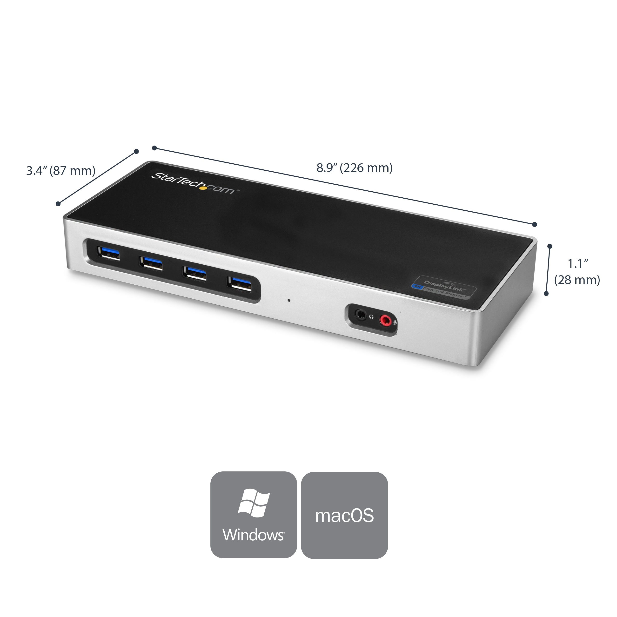 StarTech.com DK30A2DH station d'accueil Avec fil USB 3.2 Gen 1 (3.1 Gen 1) Type-C Noir, Argent - Image 10