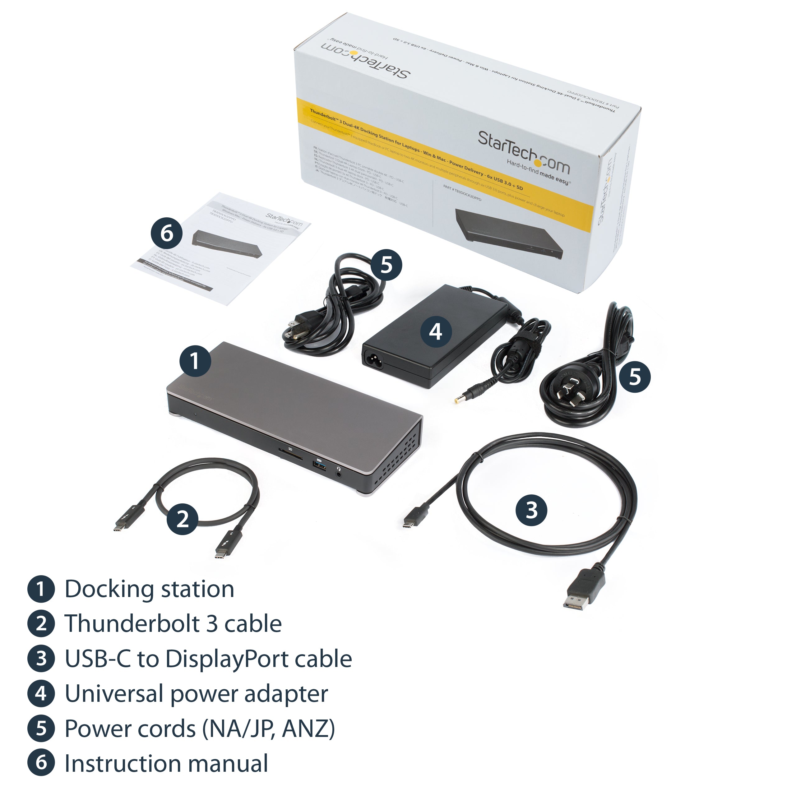 StarTech.com TB3DOCK2DPPD station d'accueil Avec fil USB 3.2 Gen 1 (3.1 Gen 1) Type-C Noir - Image 14