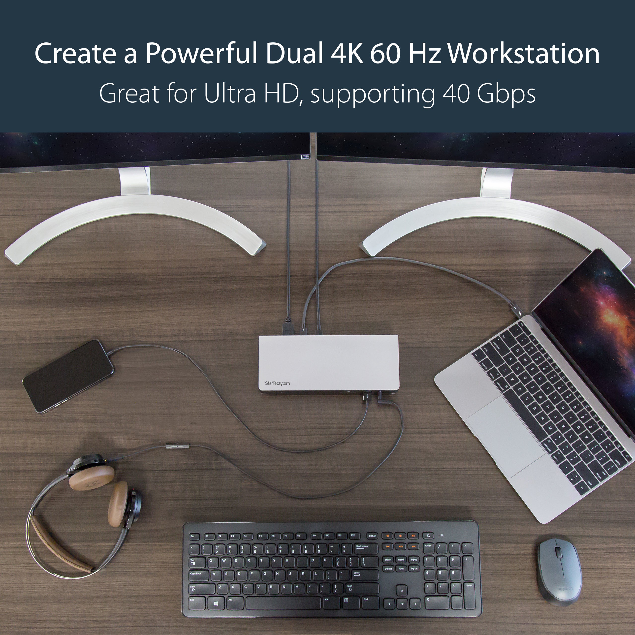 StarTech.com TB3DOCK2DPPD station d'accueil Avec fil USB 3.2 Gen 1 (3.1 Gen 1) Type-C Noir - Image 13