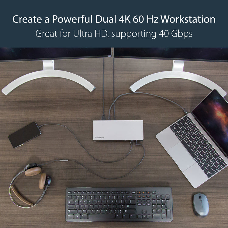 StarTech.com TB3DOCK2DPPD station d'accueil Avec fil USB 3.2 Gen 1 (3.1 Gen 1) Type-C Noir - Image 13