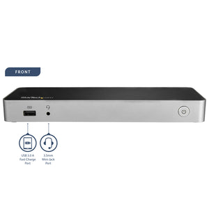 StarTech.com DK30CHDDPPD station d'accueil Avec fil USB 3.2 Gen 1 (3.1 Gen 1) Type-C Noir, Argent - Image 3