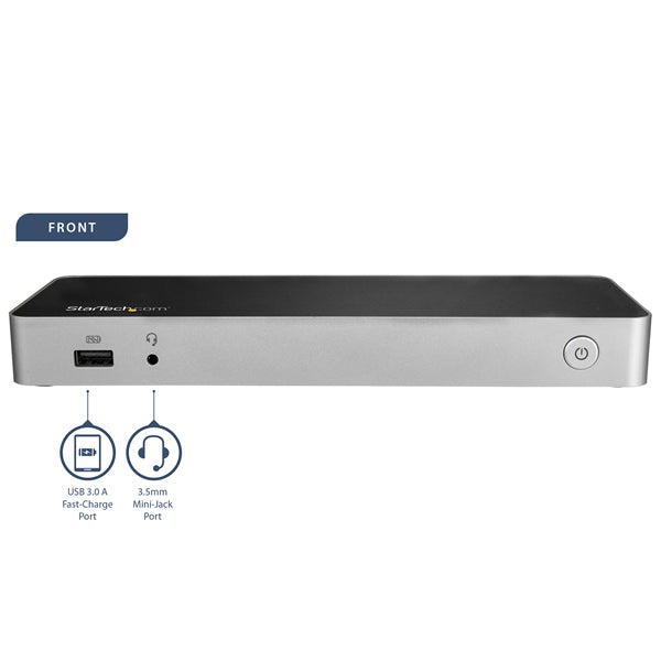 StarTech.com DK30CHDDPPD station d'accueil Avec fil USB 3.2 Gen 1 (3.1 Gen 1) Type-C Noir, Argent - Image 3