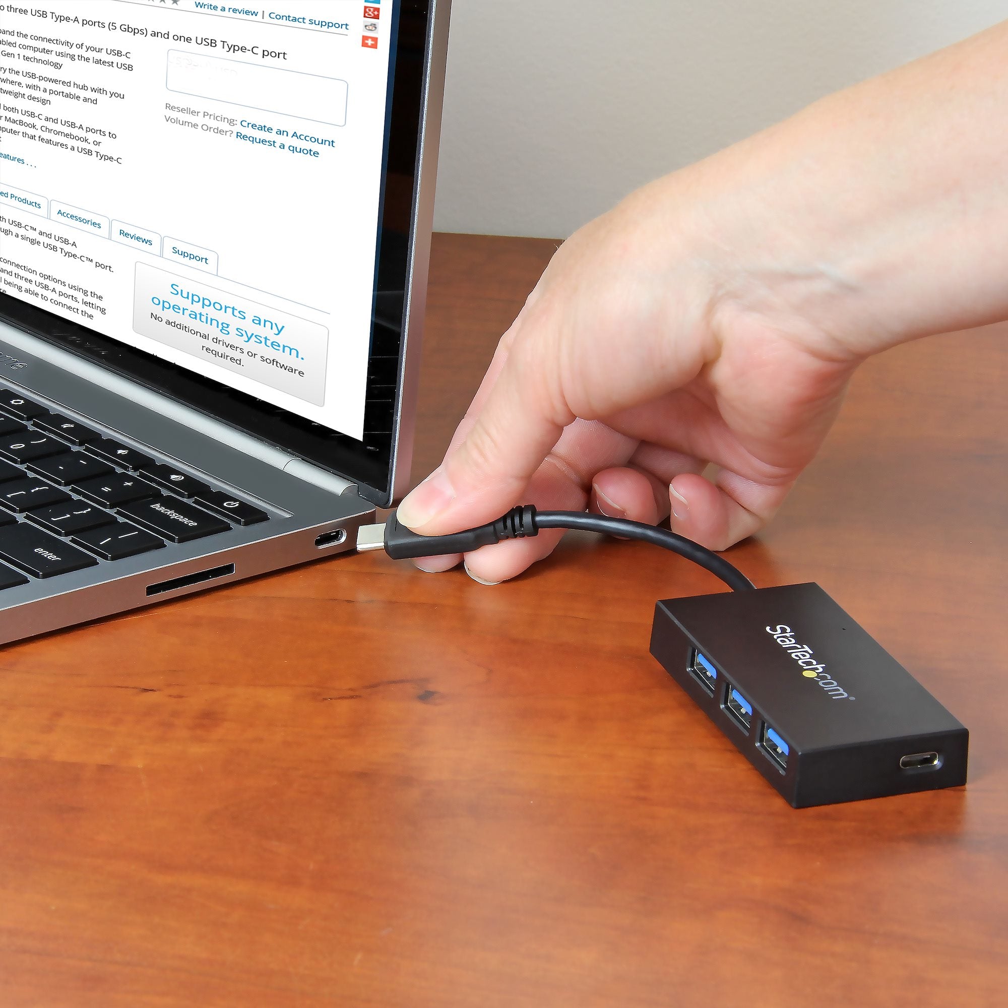 StarTech.com HB30C3A1CFB hub & concentrateur USB 3.2 Gen 1 (3.1 Gen 1) Type-C 5000 Mbit/s Noir - Image 5