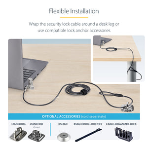 StarTech.com UNIVCS25-LAPTOP-LOCK câble antivol Noir, Argent - Image 18