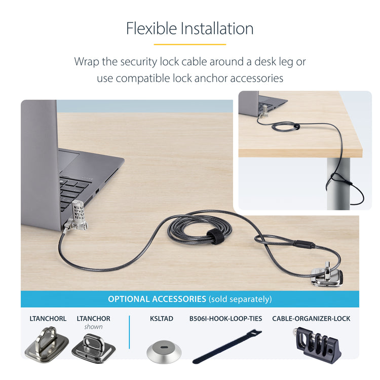 StarTech.com UNIVCS25-LAPTOP-LOCK câble antivol Noir, Argent - Image 18
