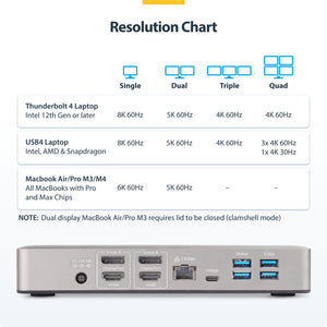 StarTech.com 132N-TB4USB4DOCK station d'accueil Avec fil Thunderbolt 4 Gris - Image 24