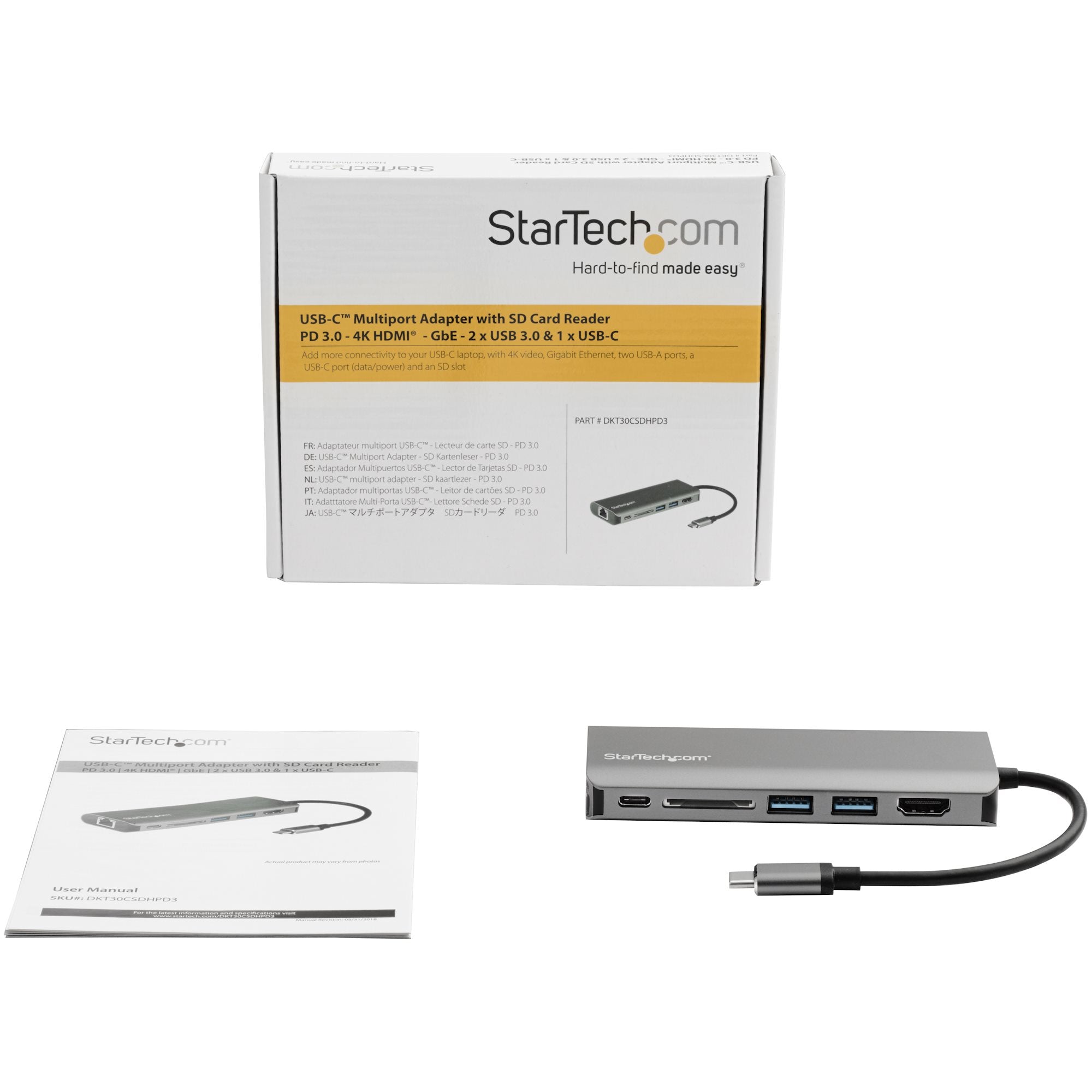 StarTech.com DKT30CSDHPD3 station d'accueil Avec fil USB 3.2 Gen 1 (3.1 Gen 1) Type-C Noir, Gris - Image 5