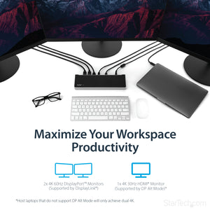 StarTech.com DK30CH2DEP station d'accueil Avec fil USB 3.2 Gen 1 (3.1 Gen 1) Type-C Noir, Argent - Image 11