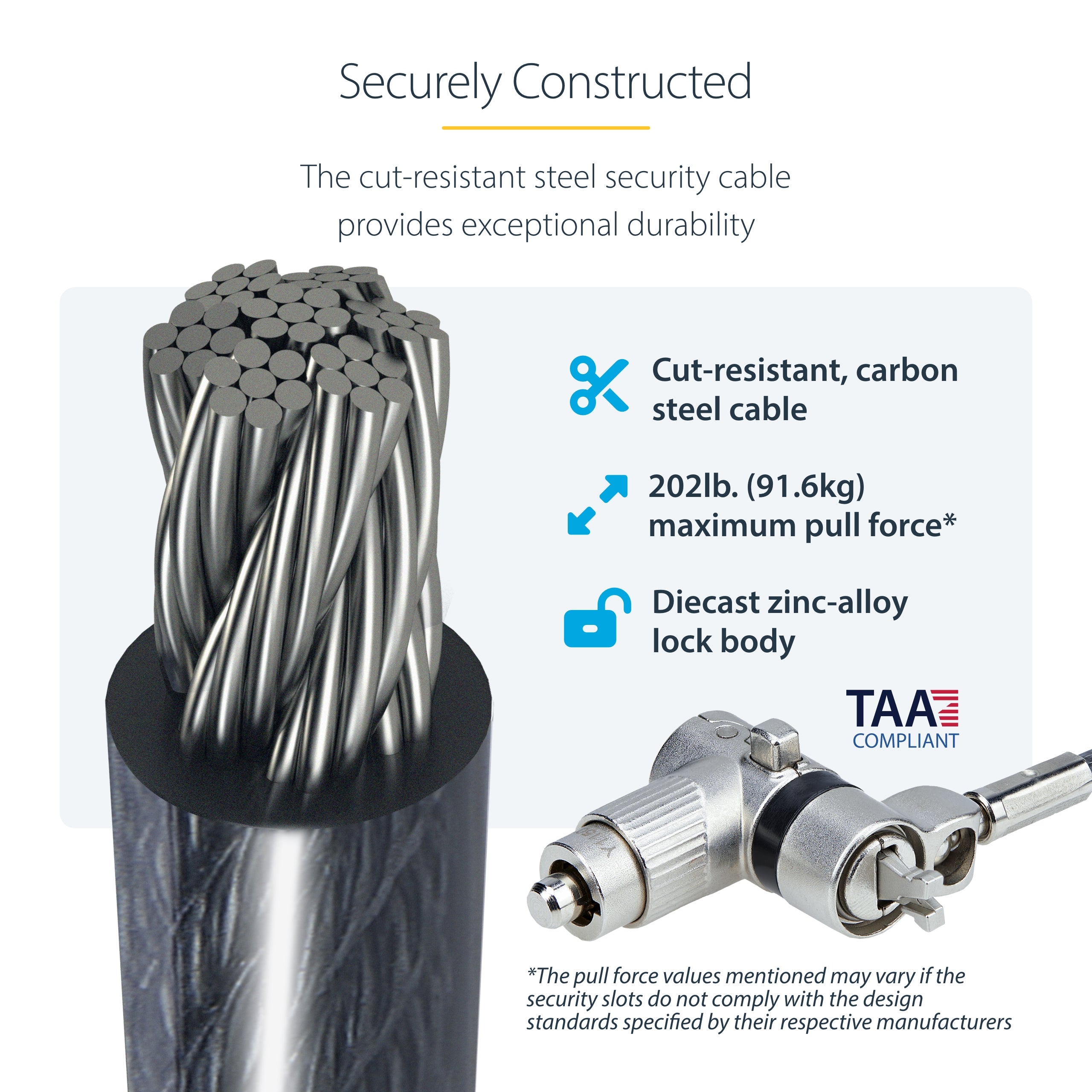 StarTech.com UNIVCS25-LAPTOP-LOCK câble antivol Noir, Argent - Image 19