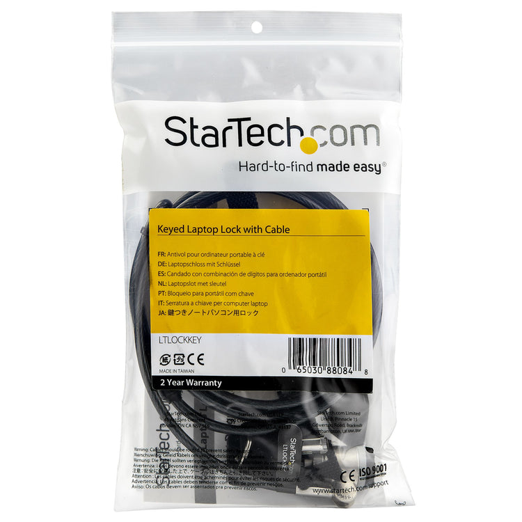 StarTech.com LTLOCKKEY câble antivol Noir, Argent 2 m - Image 5