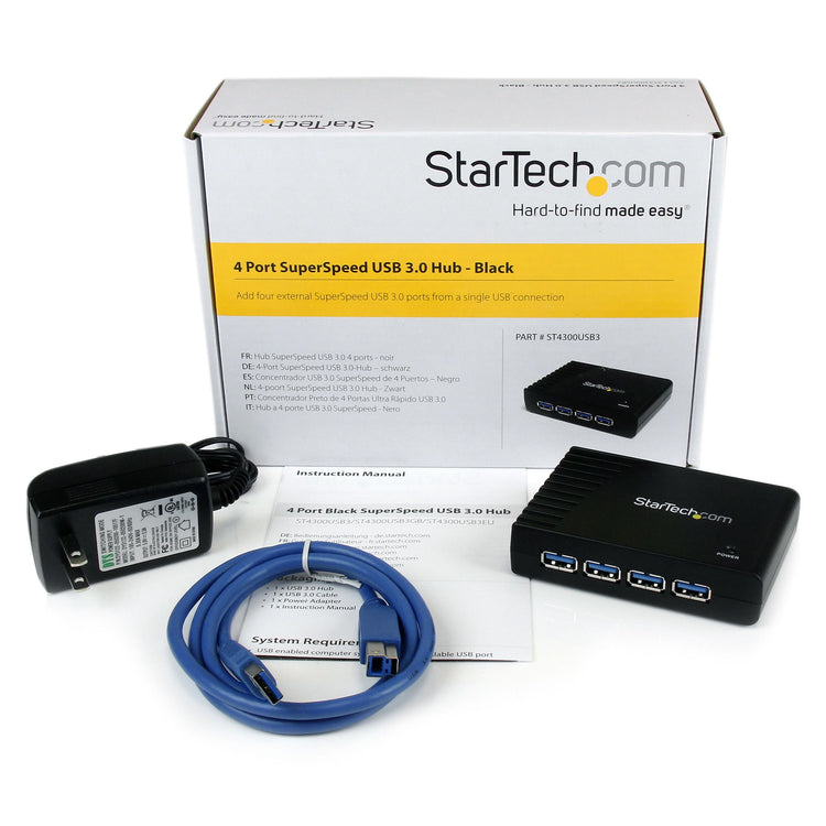StarTech.com ST4300USB3 hub & concentrateur USB 3.2 Gen 1 (3.1 Gen 1) Type-B 5000 Mbit/s Noir - Image 4