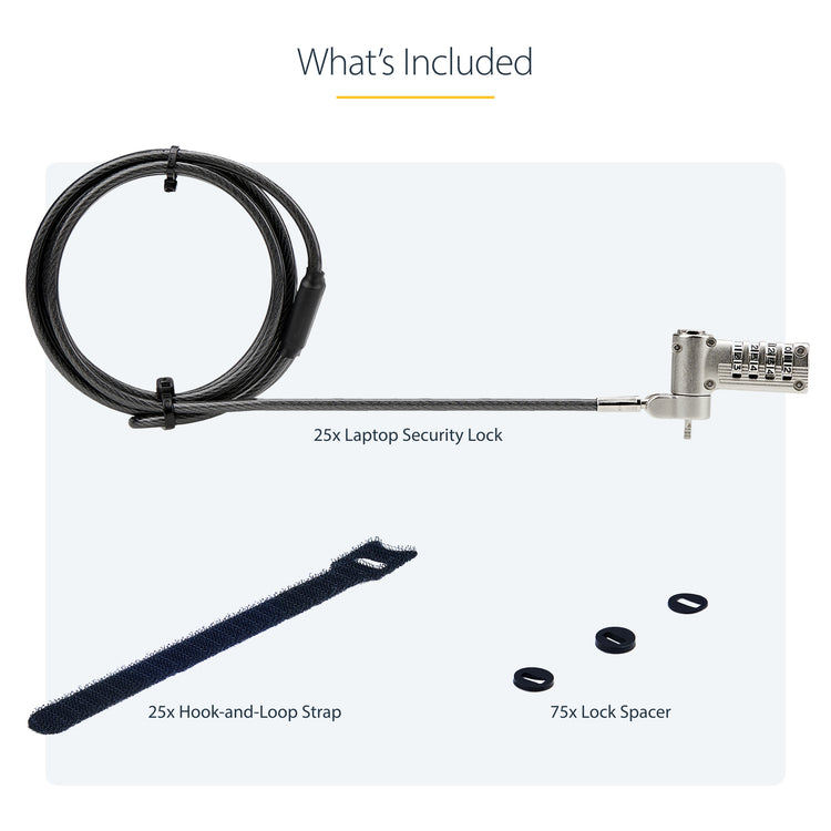 StarTech.com UNIVCS25-LAPTOP-LOCK câble antivol Noir, Argent - Image 20