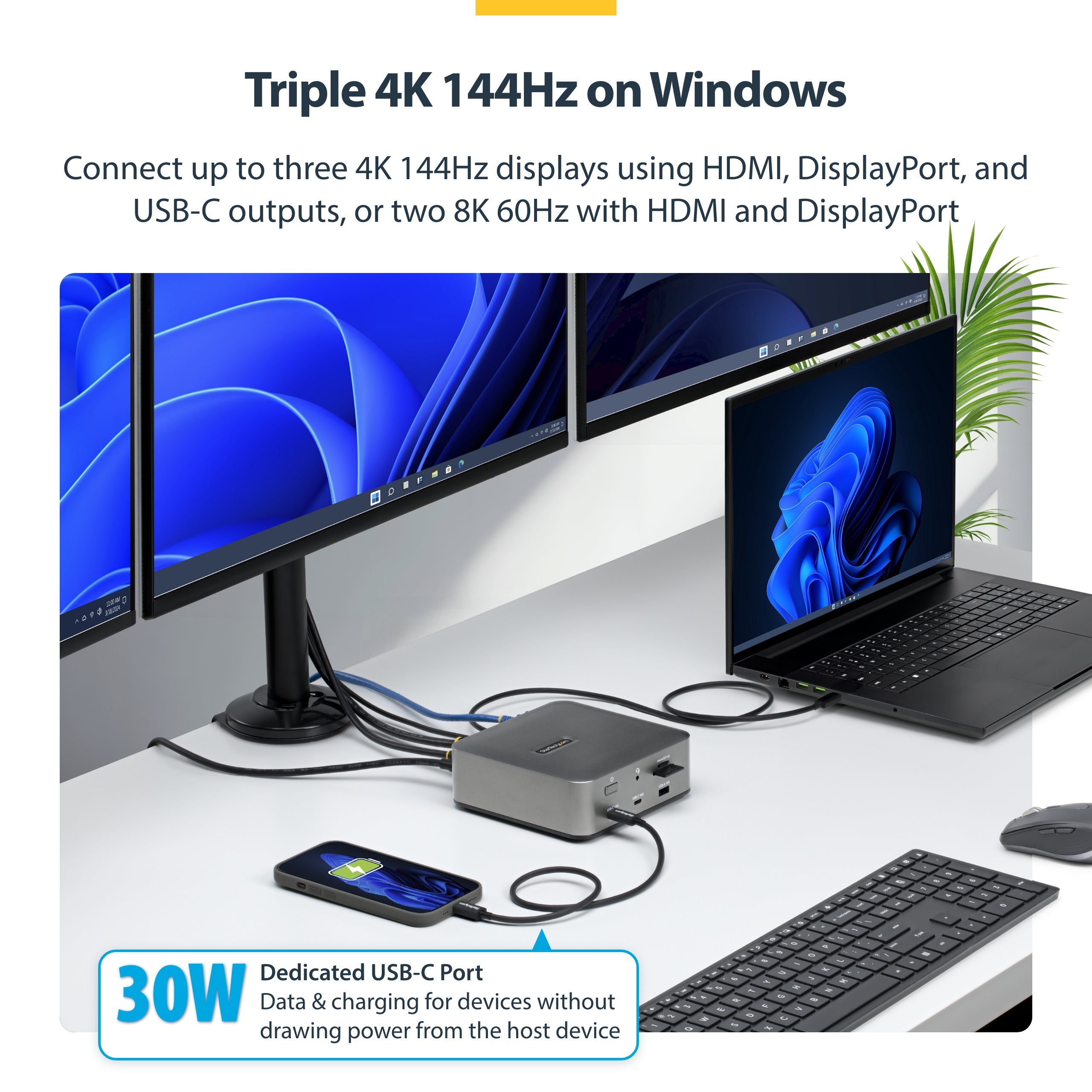 StarTech.com 215N-TB5USB4DOCK station d'accueil Avec fil Thunderbolt 5 Gris - Image 8