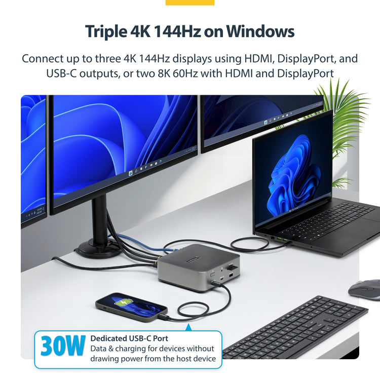 StarTech.com 215N-TB5USB4DOCK station d'accueil Avec fil Thunderbolt 5 Gris - Image 8