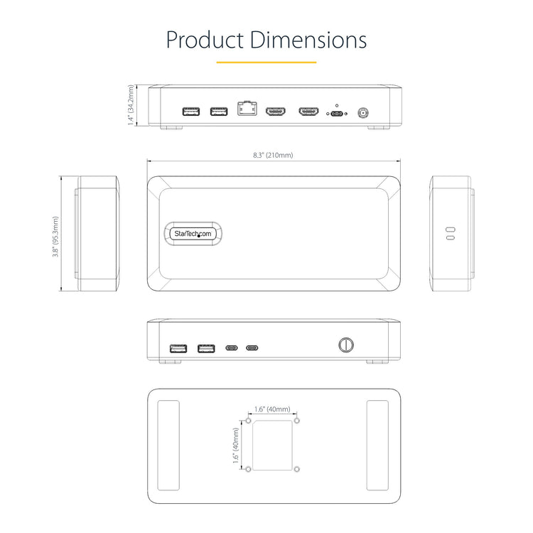 StarTech.com 155NA-USB4-DOCK station d'accueil Avec fil Argent - Image 10