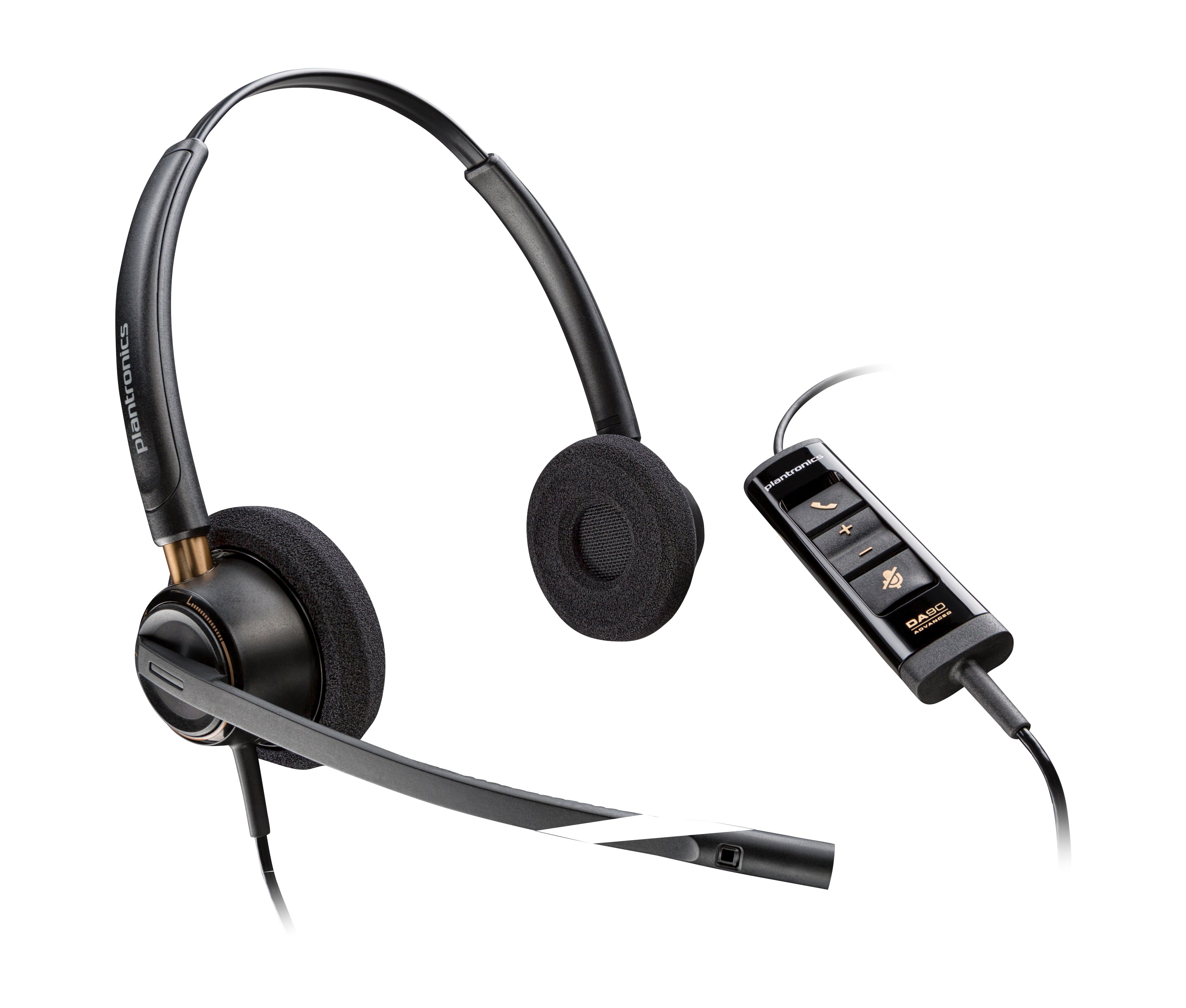 Poly EncorePro 525 Microsoft Teams Certified Stereo with USB-A Headset Avec fil Arceau Appels/Musique Noir - Image 1