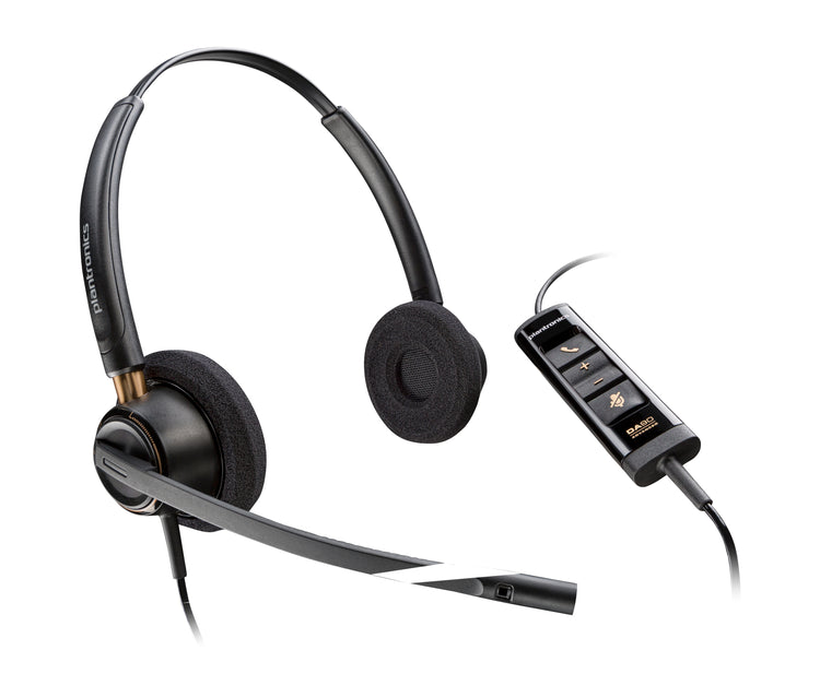 Poly EncorePro 525 Microsoft Teams Certified Stereo with USB-A Headset Avec fil Arceau Appels/Musique Noir - Image 1
