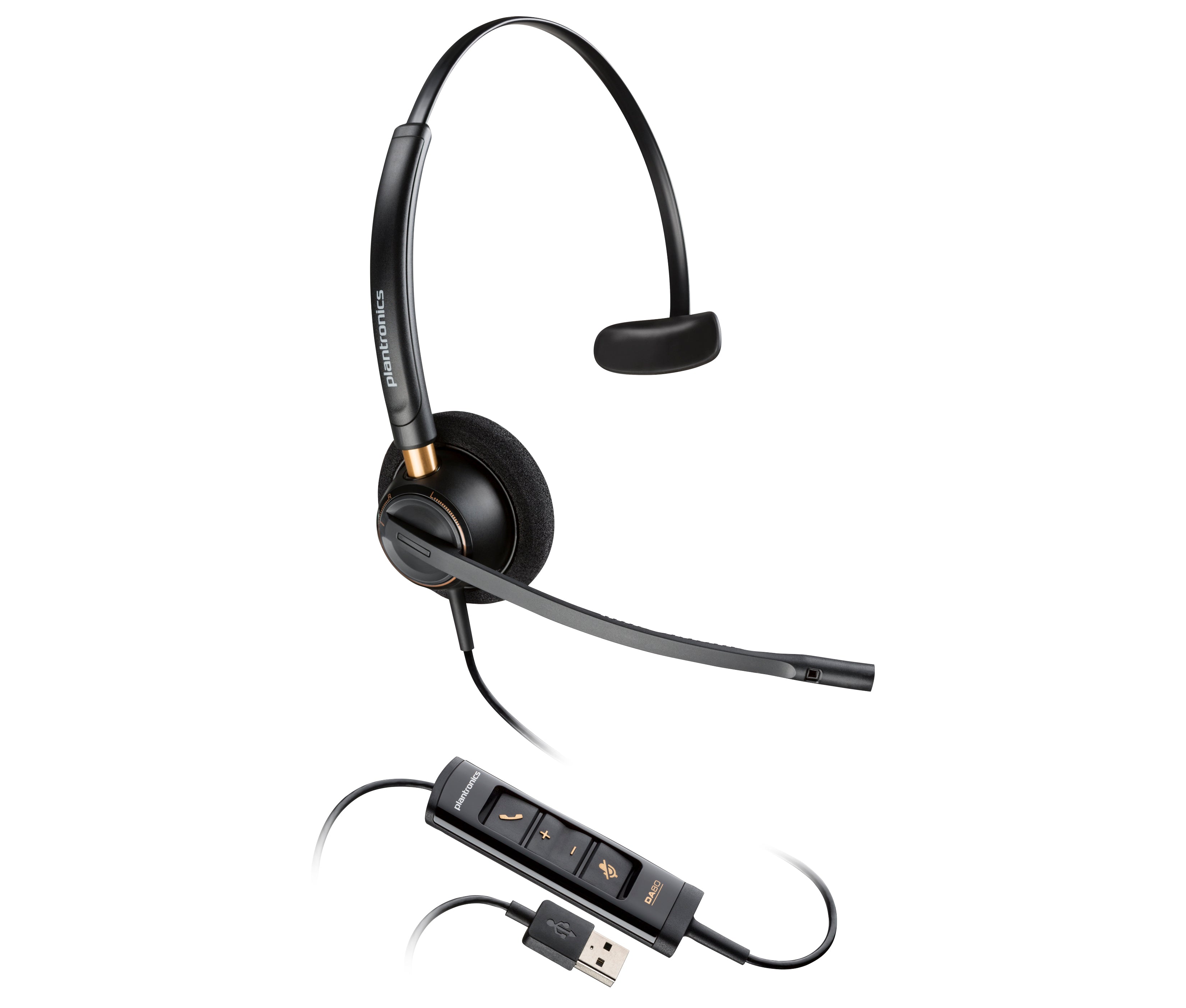 Poly EncorePro 515 Monoaural with USB-A Headset Avec fil Arceau Bureau/Centre d'appels USB Type-A Noir - Image 1