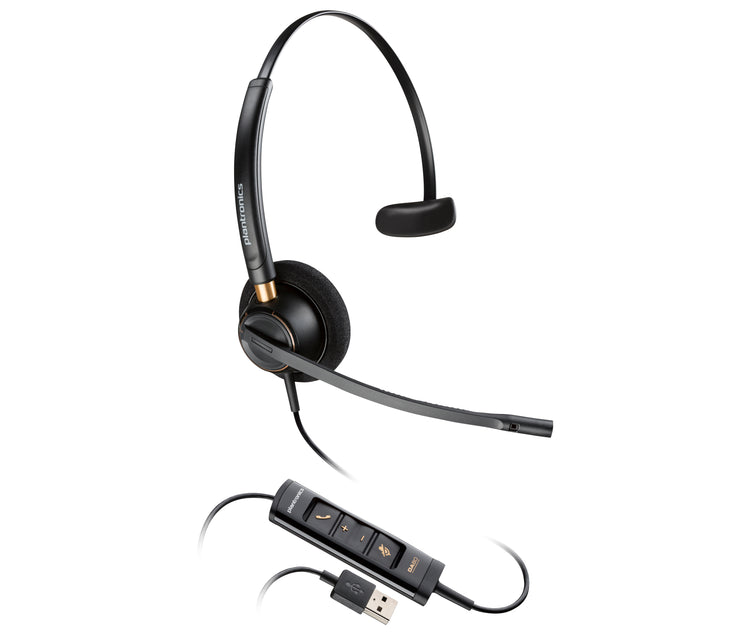 Poly EncorePro 515 Monoaural with USB-A Headset Avec fil Arceau Bureau/Centre d'appels USB Type-A Noir - Image 1